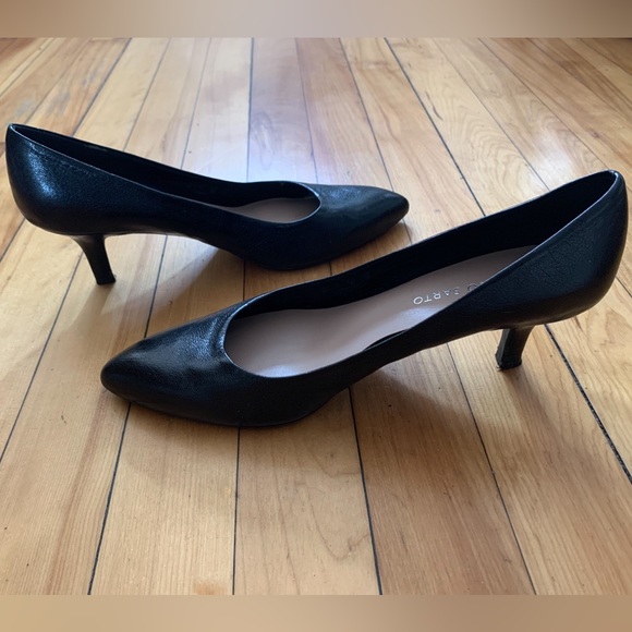 Black Real Leather Heels Franco Sarto Size 9 - Picture 4 of 4